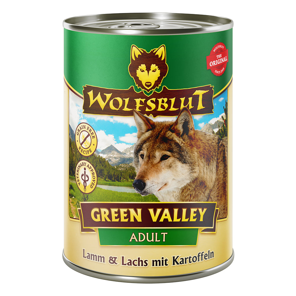 Wolfsblut Adult Green Valley - Lamm & Lachs mit Kartoffel 6x395g - 4yourdog