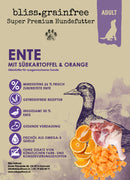 bliss.grainfree Adult Ente mit Süsskartoffel & Orange - getreidefreies Trockenfutter