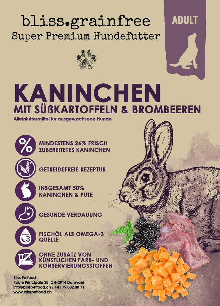 bliss.grainfree Adult Kaninchen mit Süsskartoffel & Brombeeren - getre