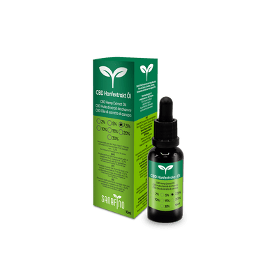 Sanafino CBD Öl 7.5% (750mg) Vollspektrum Hanf-Extrakt-Öl - 4yourdog