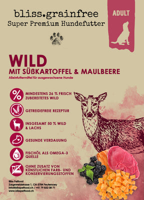 bliss.grainfree Adult Wild mit Süsskartoffel & Maulbeere