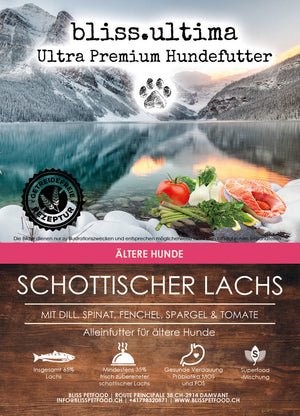 bliss.ultima Senior Schottischer Lachs mit Dill, Spinat, Fenchel, Spargel & Tomate