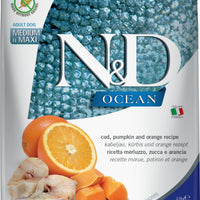 Farmina N&D Adult Medium/Maxi Kabeljau, Kürbis & Orange 2.5kg  - 4yourdog