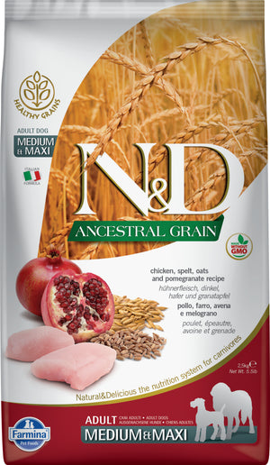 Farmina N&D Adult Medium/Maxi Huhn & Granatapfel 2.5kg - 4yourdog