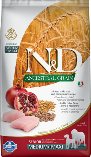 Farmina N&D Senior Medium/Maxi Huhn & Granatapfel 2.5kg - 4yourdog