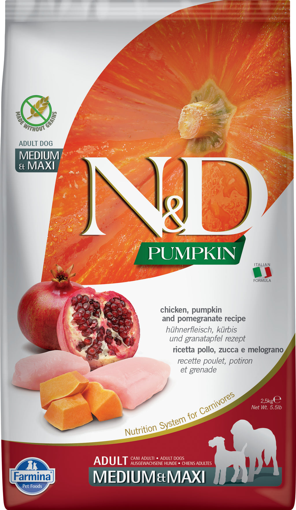 Farmina N&D Adult Medium/Maxi Huhn & Granatapfel 2.5kg - 4yourdog